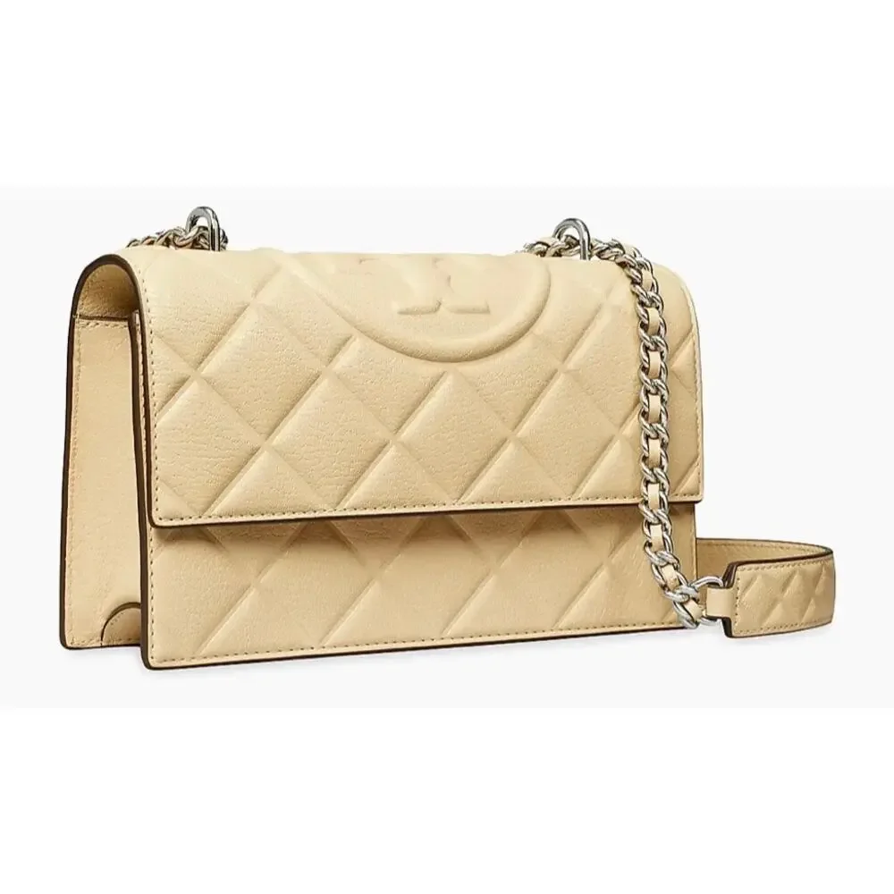 Tory Burch  Small Fleming Polished Grain Leather Shoulder Bag